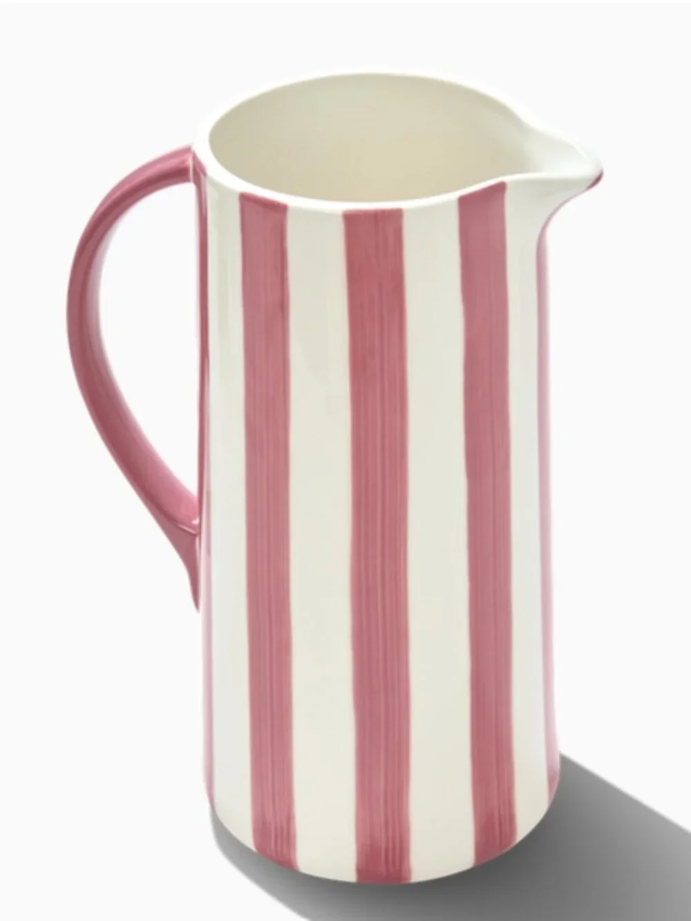 Noon & Moon Ceramic Pitcher - Pink Stripe NWT
